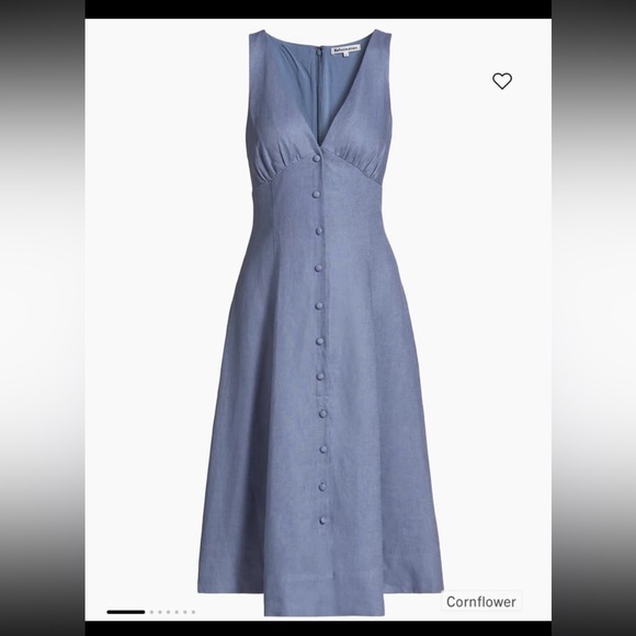 Reformation  NEW Sebastien Linen Midi-Dress - Picture 7 of 12